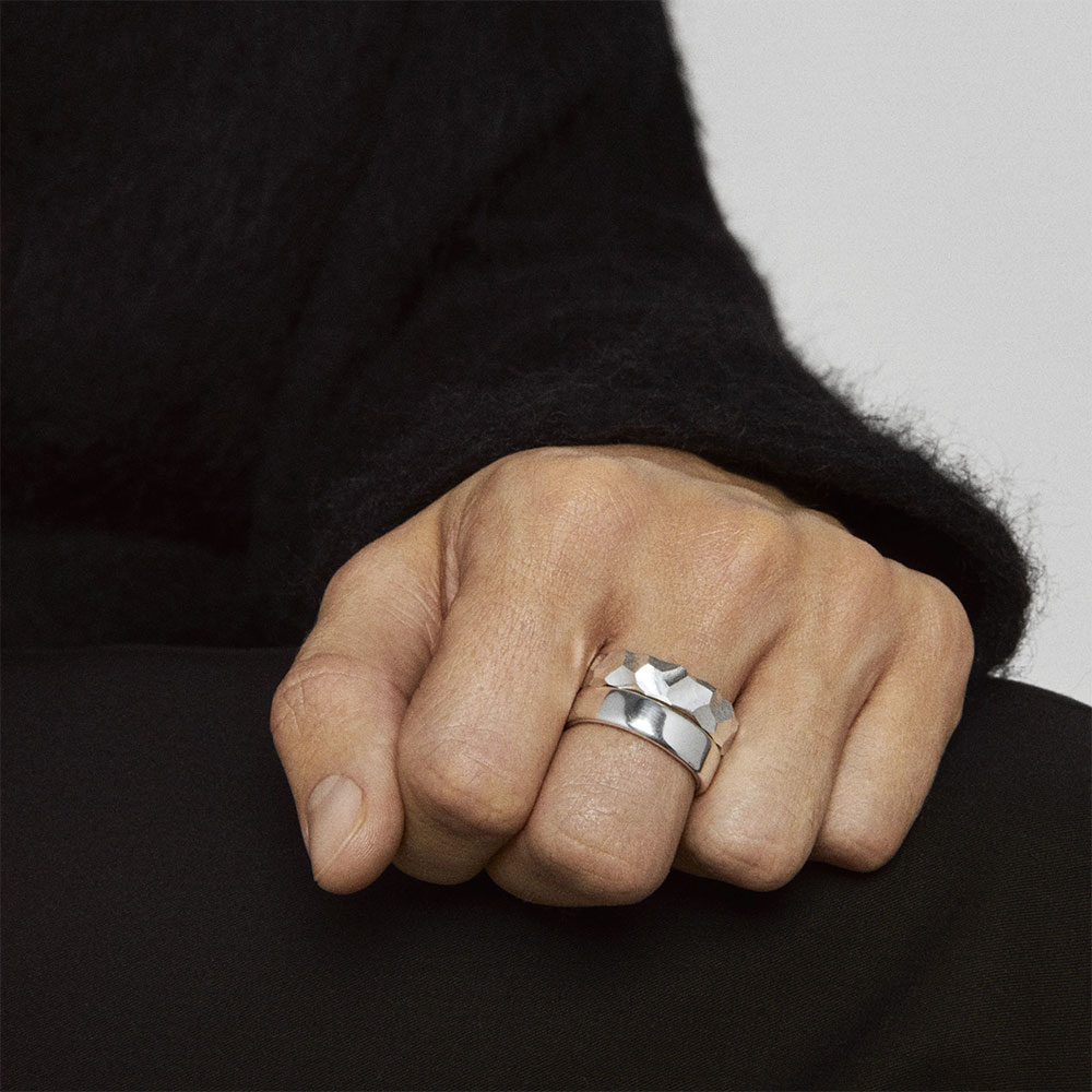 JKPT STORE / TIRE RING NARROW 101906 CARVED SILVER