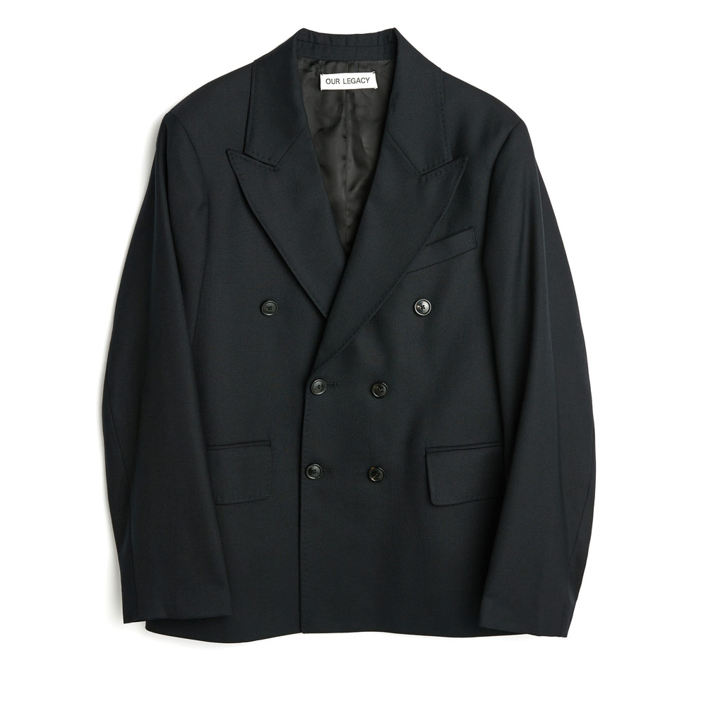 UNCONSTRUCTED DB BLAZER BLACK PANAMA WOOL