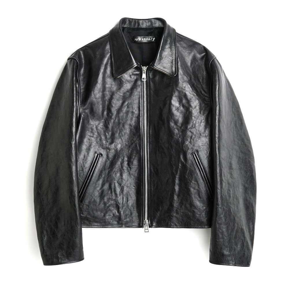 MINI JACKET TOP DYED BLACK LEATHER