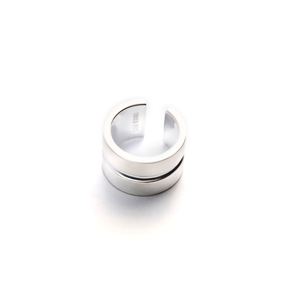 LINE EAR CUFF 102117 POLISHED SILVER (SINGLE)
