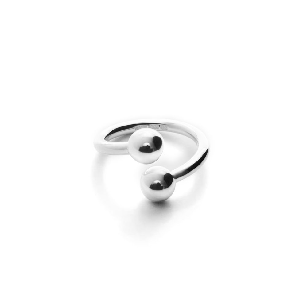 PEARL RING TWO 102093 POLISHED SILVER