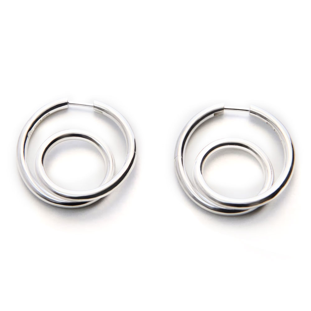 LOOP EARRINGS 102113 POLISHED SILVER (PAIR)