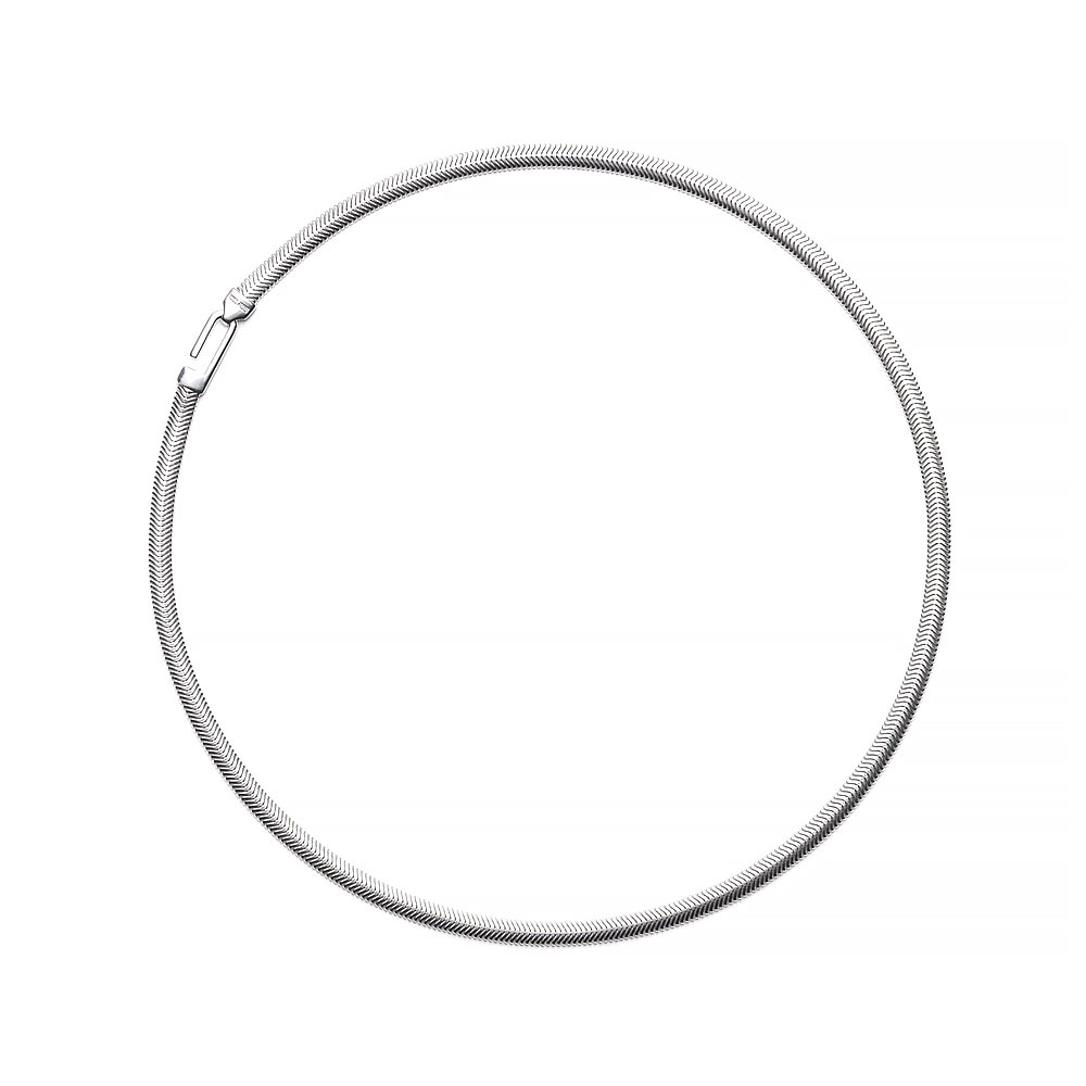 FLAT NECKLACE 102165 POLISHED SILVER