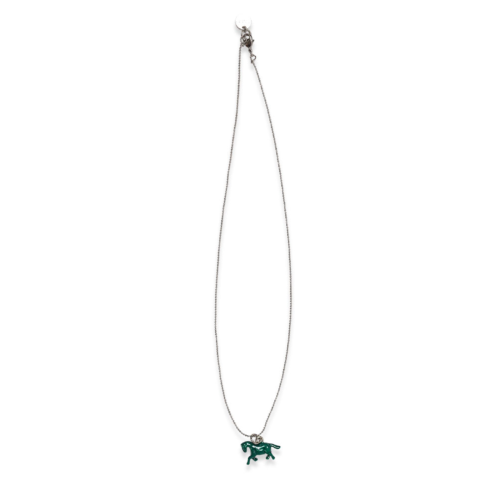 GREEN HORSE CHARM NECKLACE GREEN