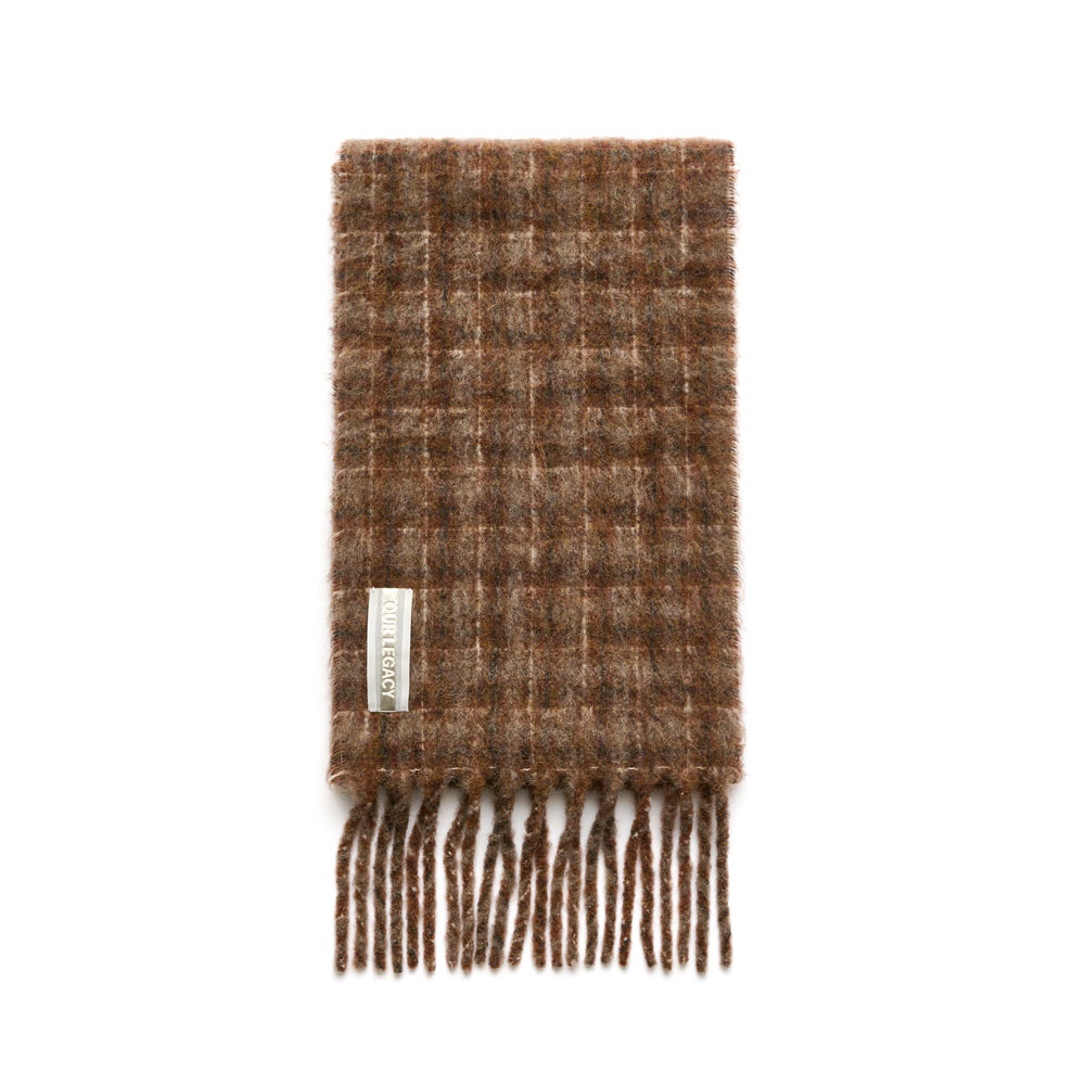 ESTATE SCARF DORF CHECK FUZZY ALPACA