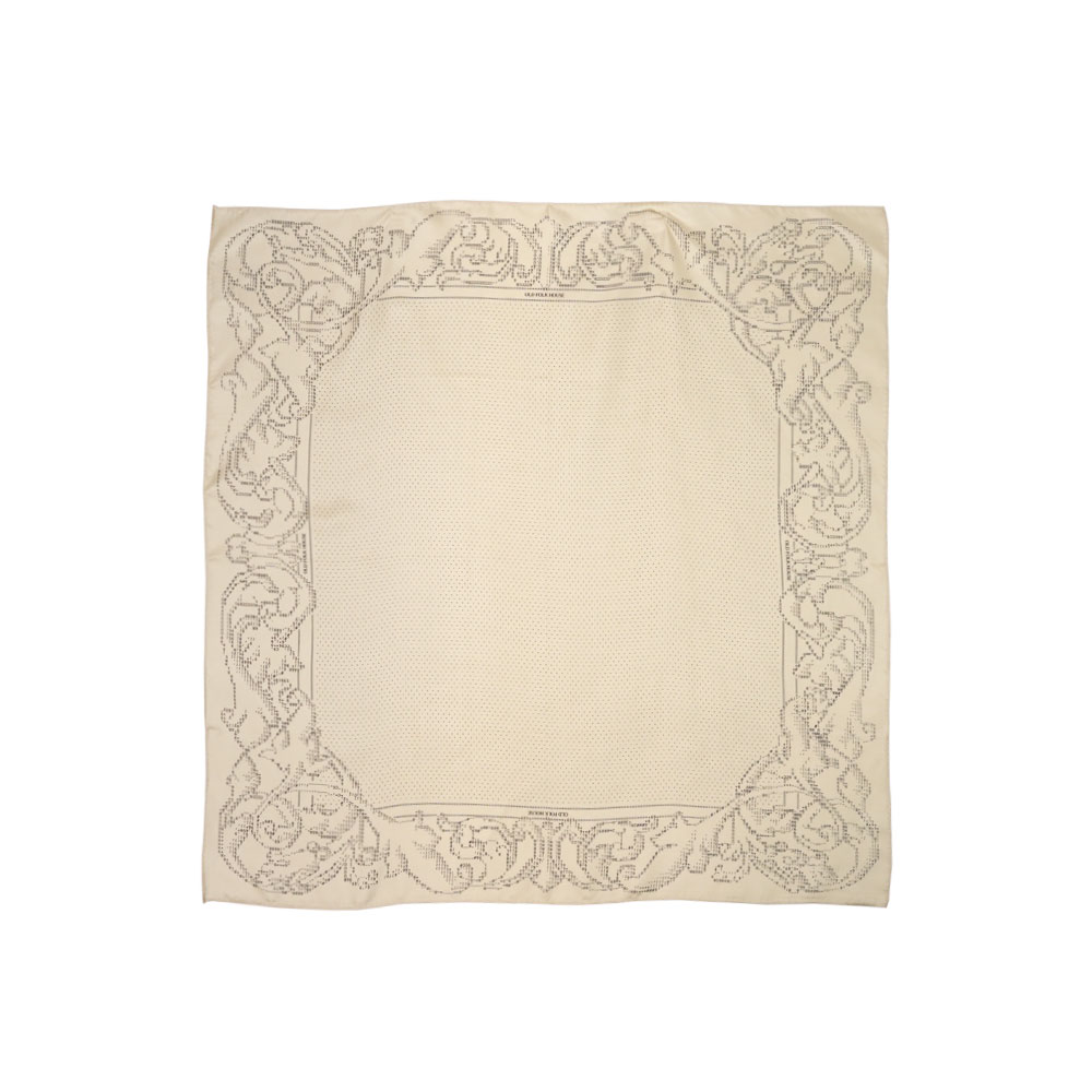 SILK TYPOGRAPHY SCARF IVORY