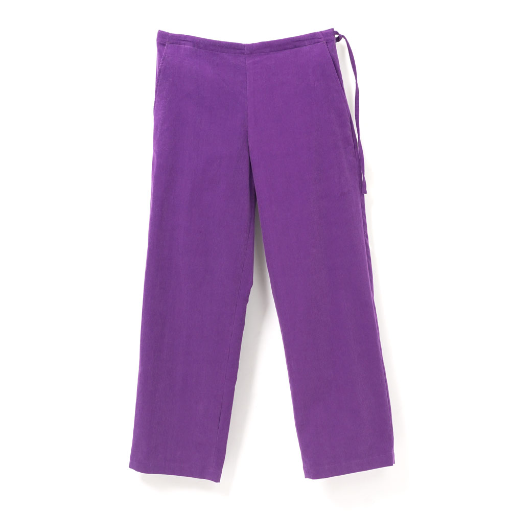 CORDUROY SIDE TIE EASY PANTS PURPLE