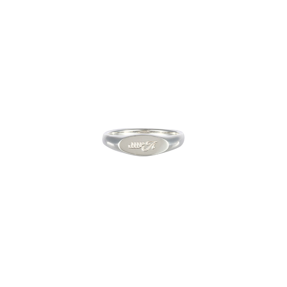 EMBLEM RING NARROW SILVER