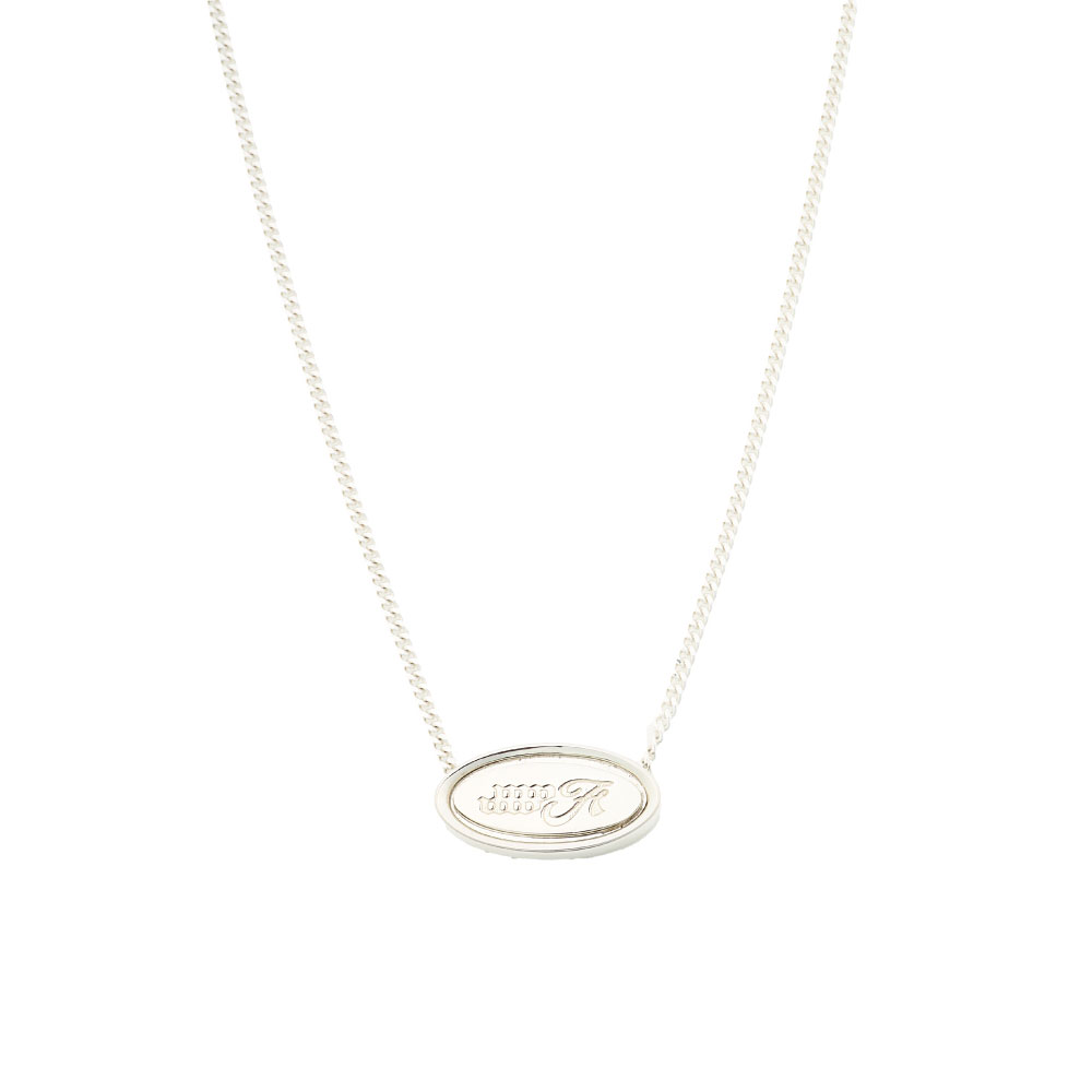 EMBLEM NECKLACE NARROW SILVER 46CM