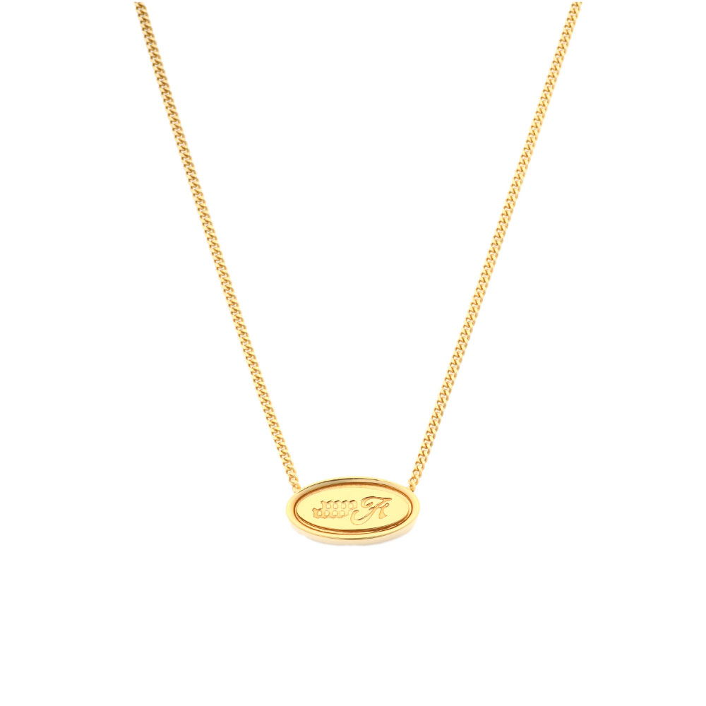 EMBLEM NECKLACE NARROW 18KGP 46CM