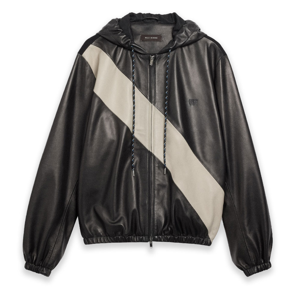 VISTA LEATHER ANORAK BLACK/IVORY