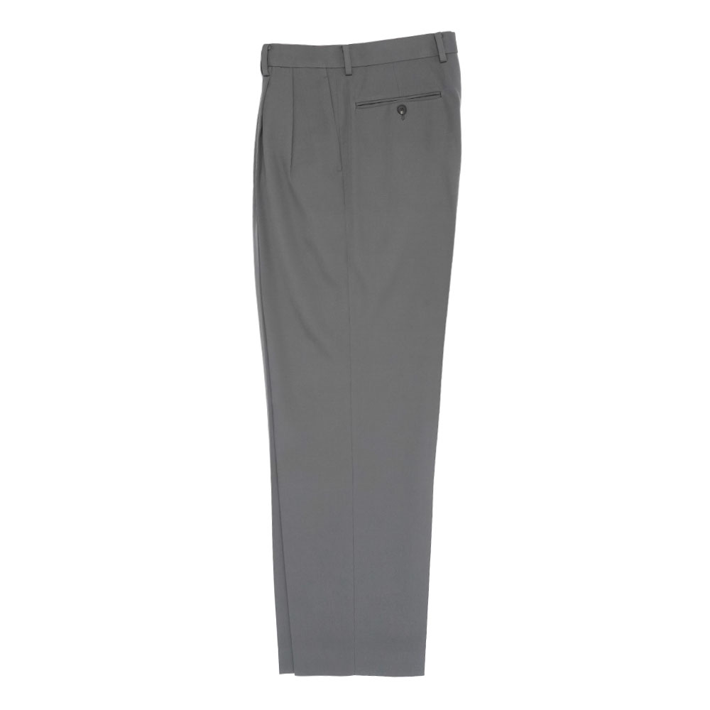 LIGHT WOOL MAX GABARDINE TWO-TUCK SLACKS DARK GRAY A25AP03MG