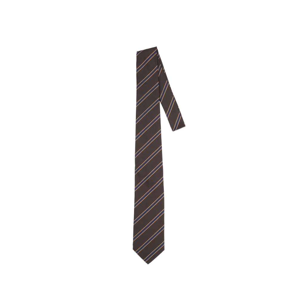 SILK STRIPE TIE DARK BROWN STRIPE A25AT01SS