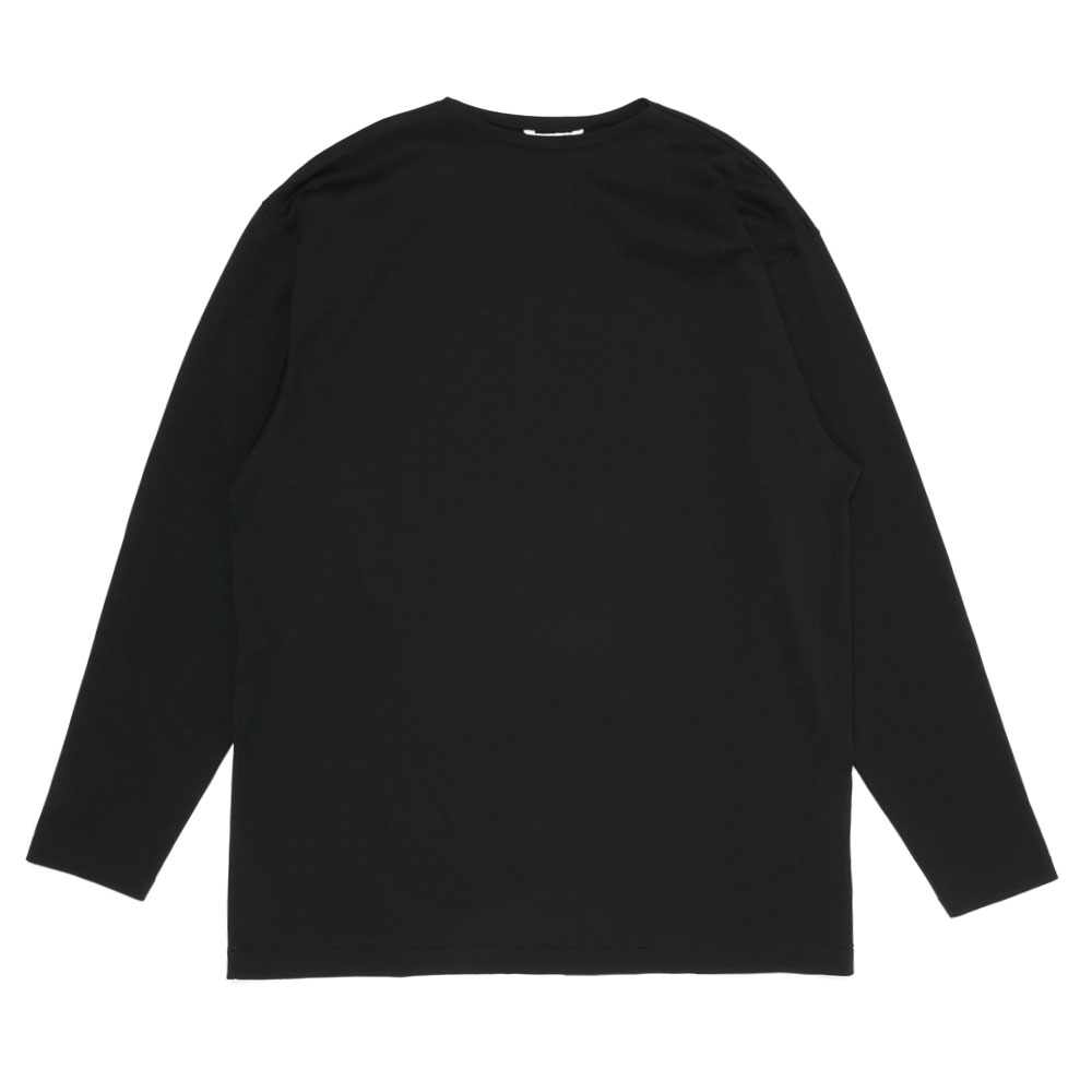 LUSTER PLAITING BOAT NECK L/S TEE BLACK A25AP05GT