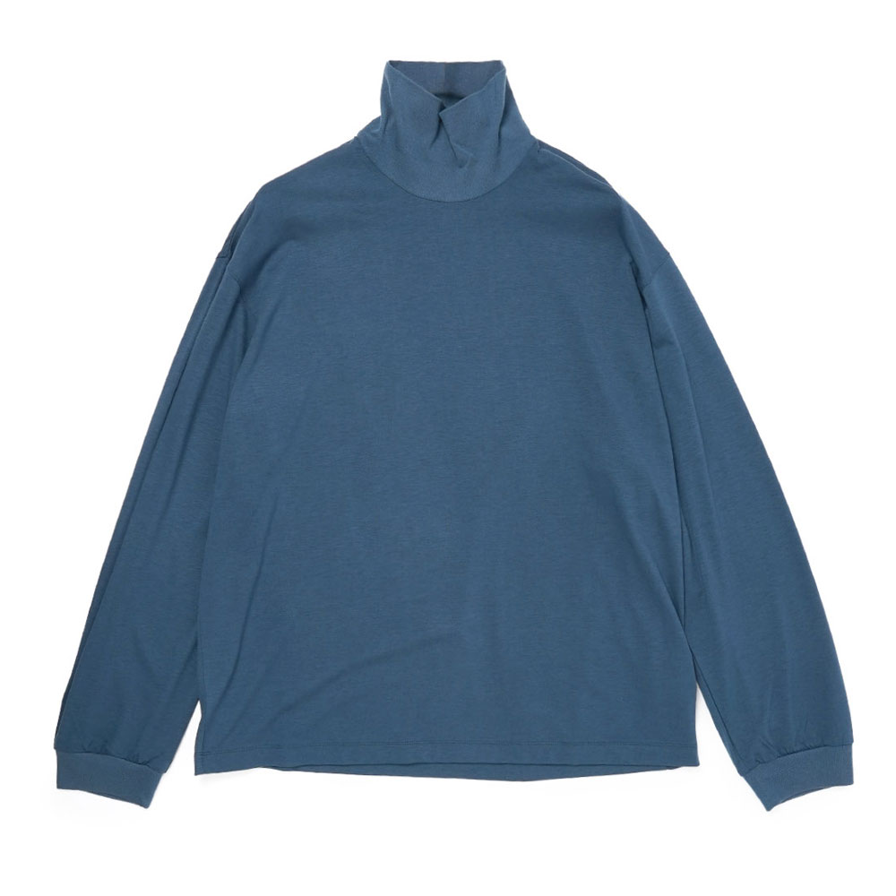 WASHABLE WOOL TURTLE NECK L/S TEE BLUE