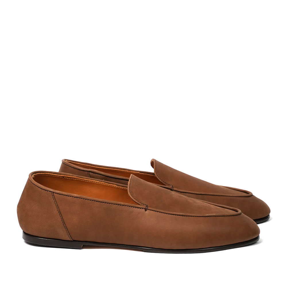 HORSEHIDE LEATHER LOAFERS BROWN A26AS07QD