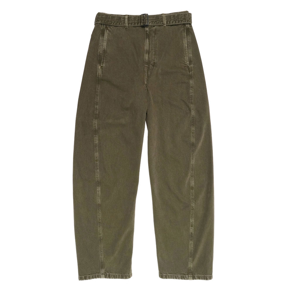 TWISTED BELTED PANTS MOSS GREEN