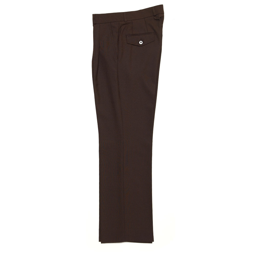 PLEATED SRAIGHT FIT TROUSERS BROWN