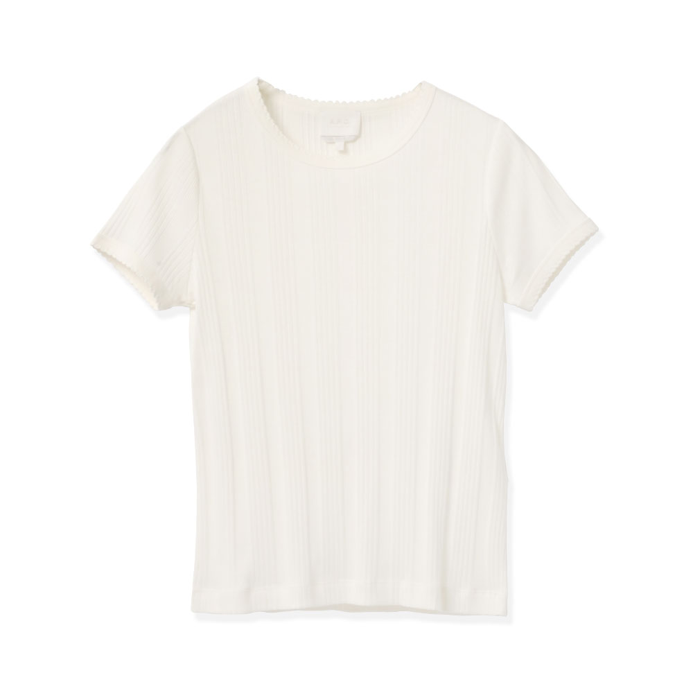 T-SHIRT CLARA-COTE RICHELIEUE COTON BIO BLANC