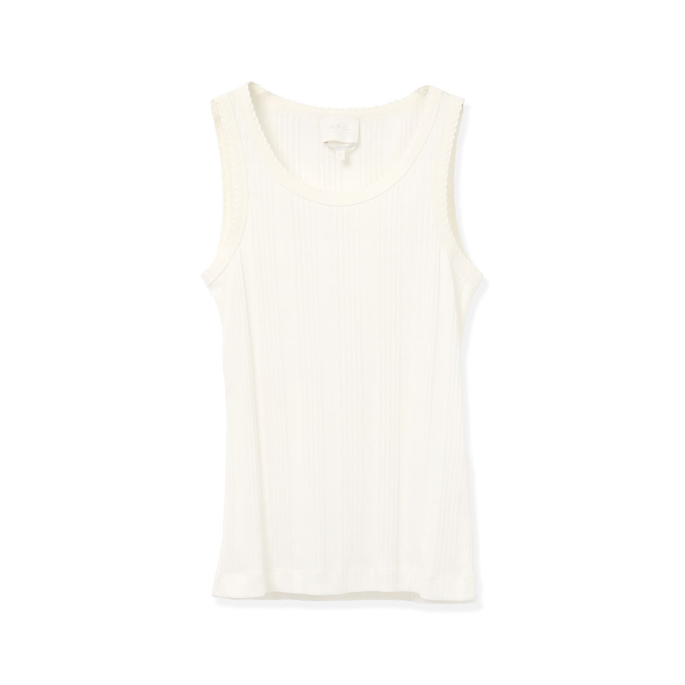 DEBARDEUR MARIE-COTE RICHELIEUE COTON BIO BLANC