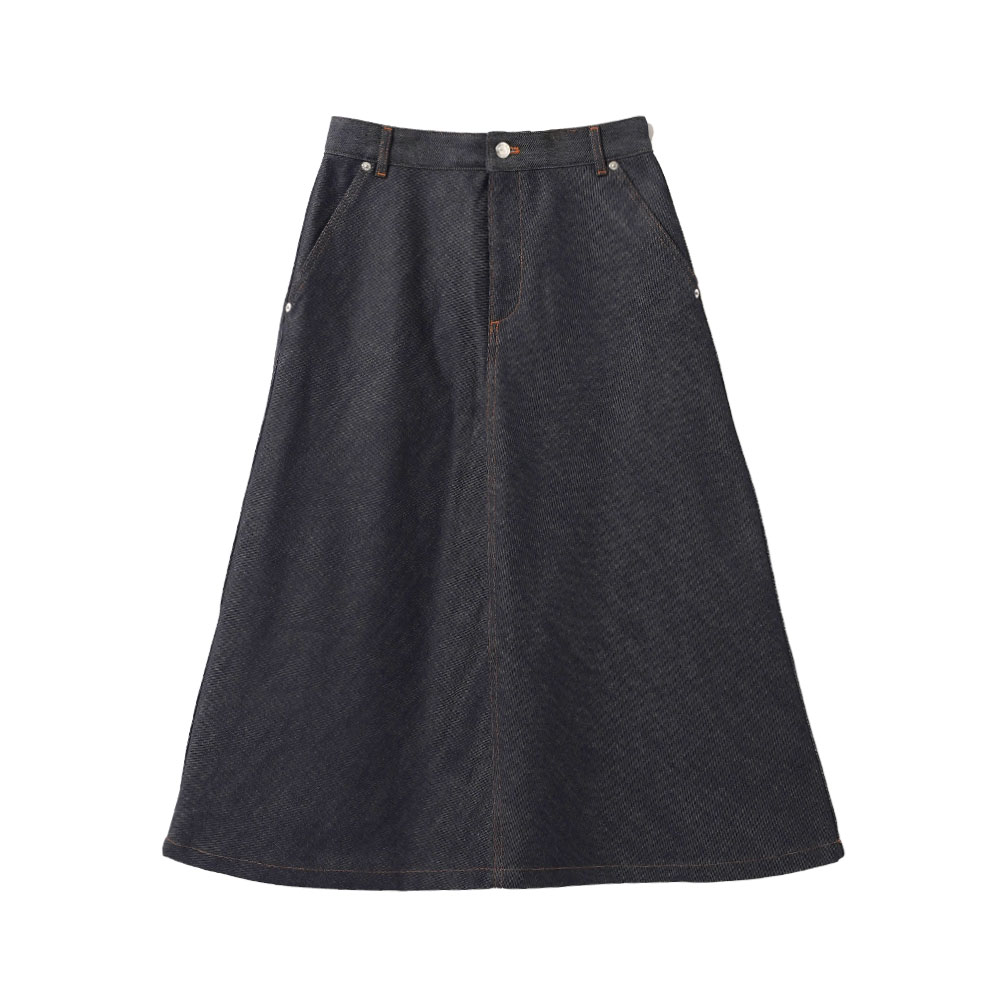 JUPE SEASIDE-DENIM STRETCH BRUT SAISONNIER INDIGO