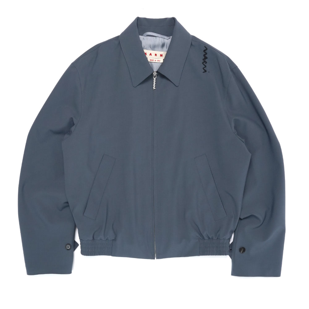 GREY LIGHT WOOL JACKET WITH COLLAR DARK ASH