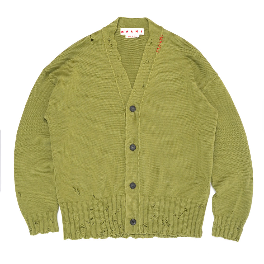 GRASS COTTON CARDIGAN WITH MARNI SYMBOL GRASS