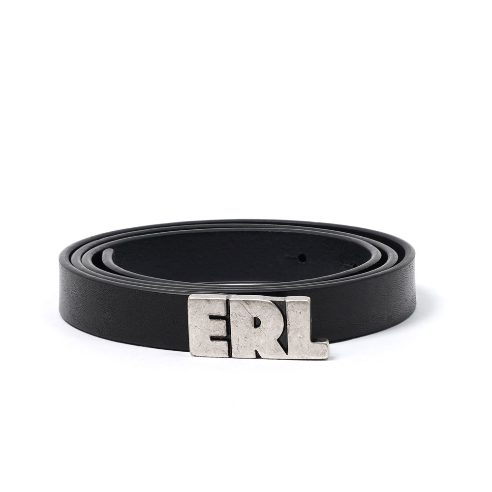 ERL LOGO SKINNY LEATHER BELT BLACK
