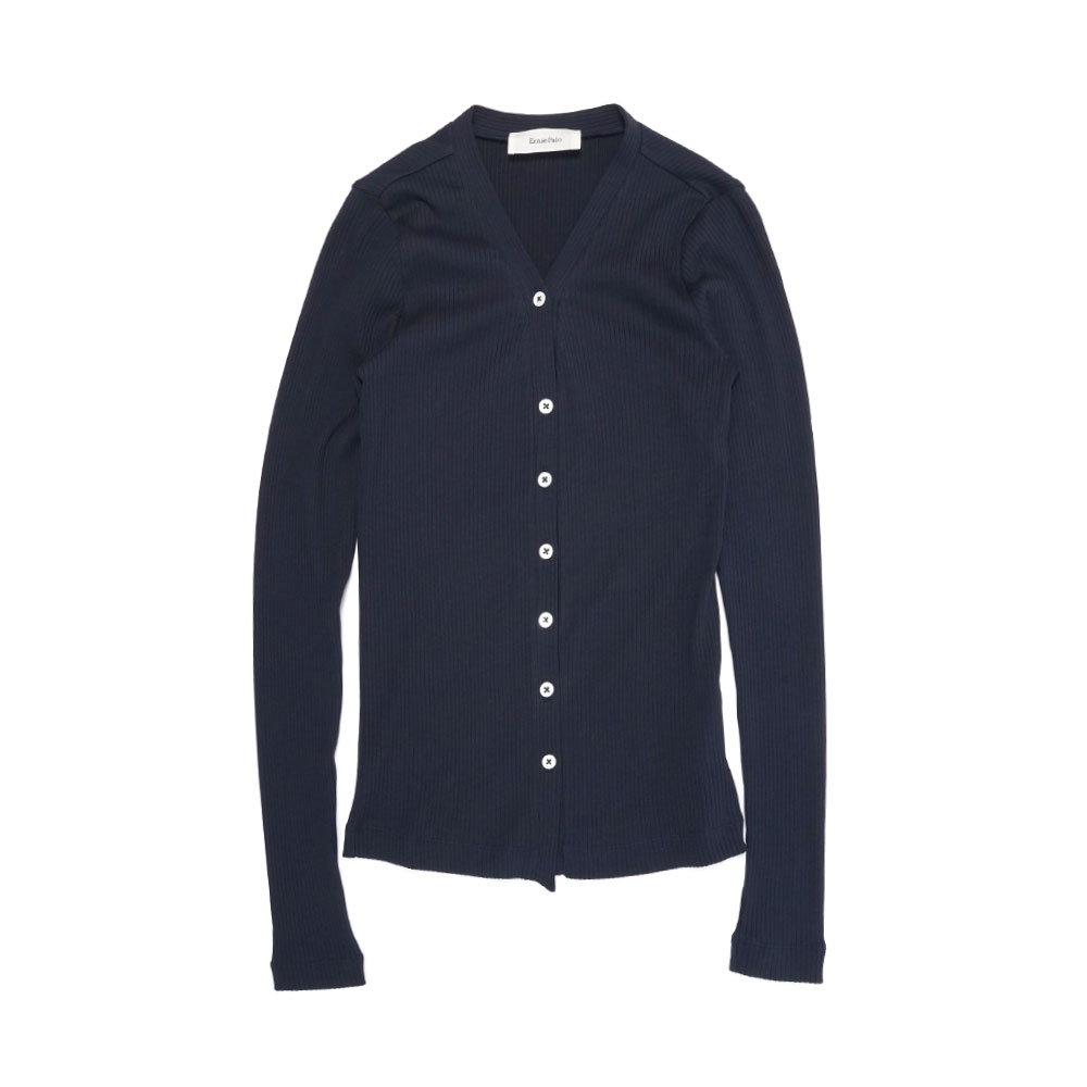 RIB TIGHT CARDIGAN NAVY