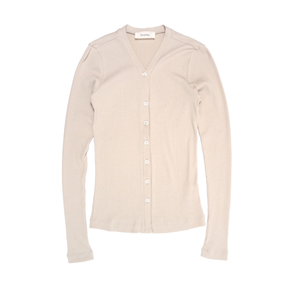 RIB TIGHT CARDIGAN BEIGE