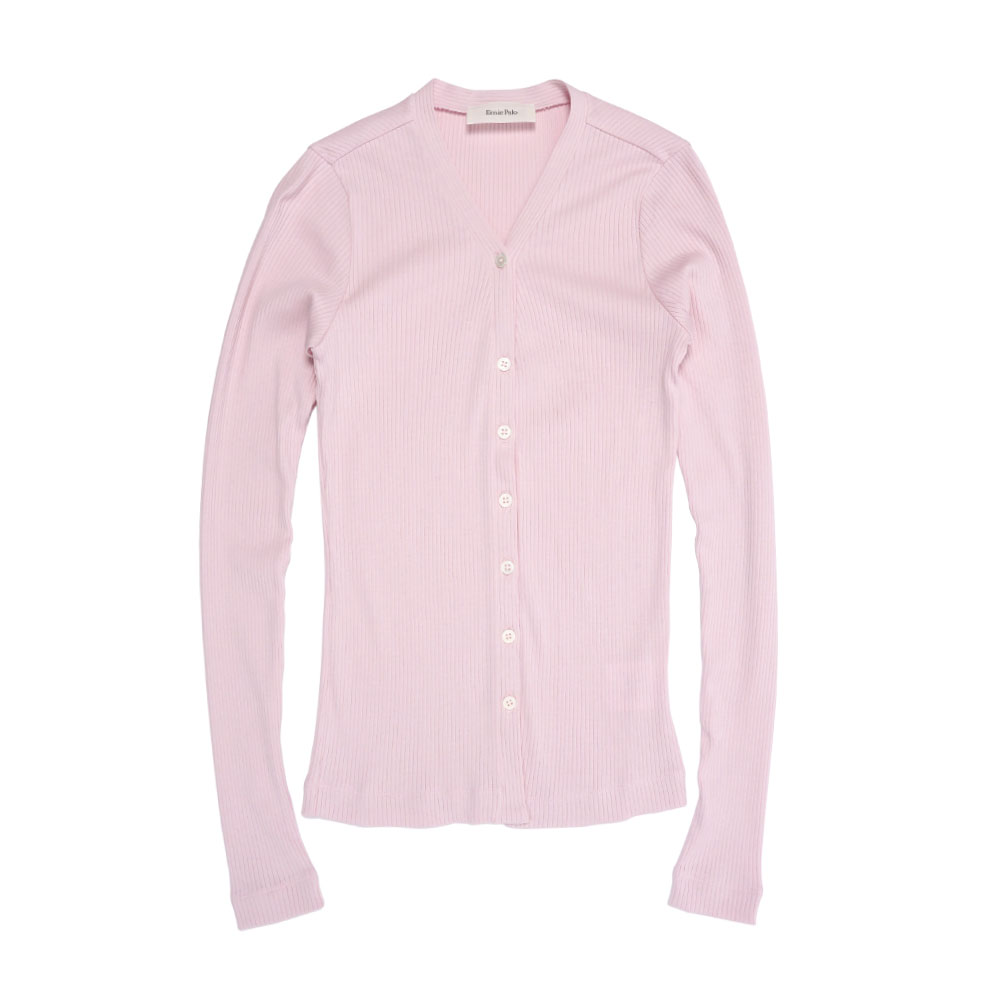 RIB TIGHT CARDIGAN PINK