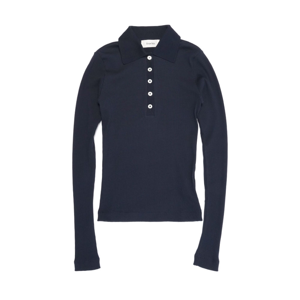 RIB TIGHT POLO T-SHIRT NAVY