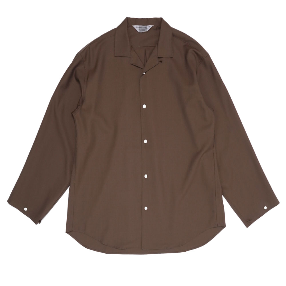 WOOL LOUNGE SHIRT DARK BROWN