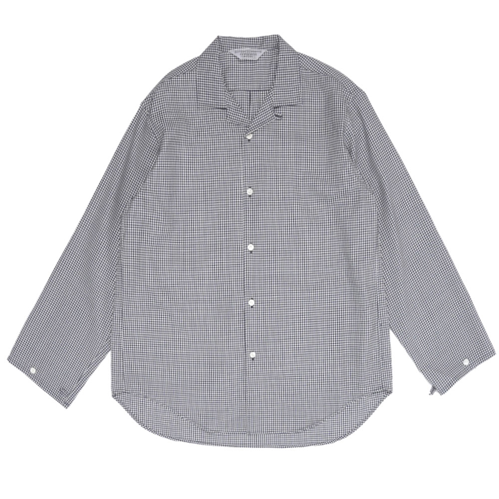 WOOL LOUNGE SHIRT WHITE&NAVY(GINGHAM)