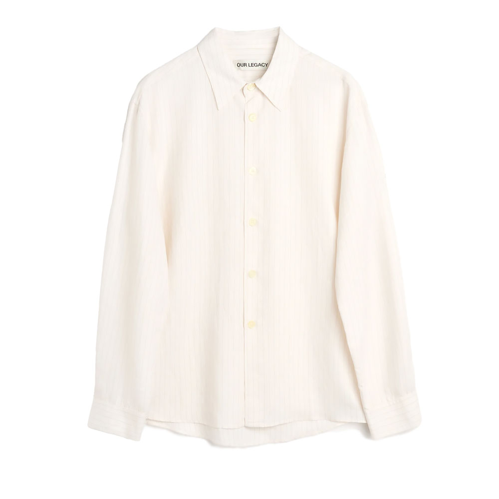BEYOND SHIRT CREAM STRIPE CEREMONY VISCOSE