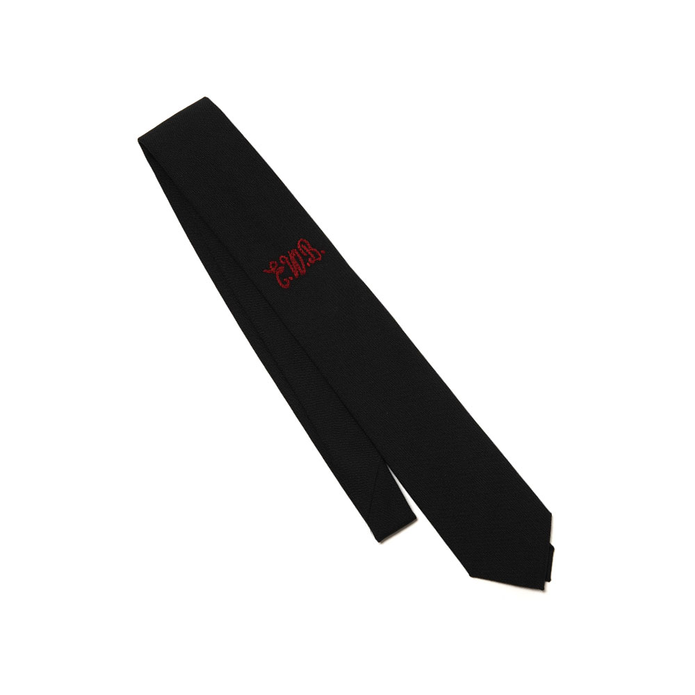 EMBROIDERED TIE BLACK