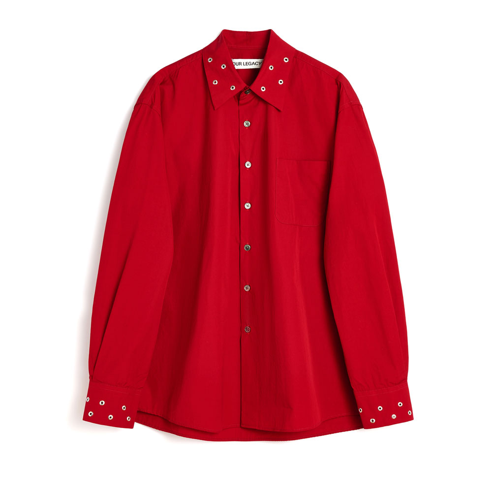 ABOVE SHIRT LIPSTICK RED SUPER POPLIN