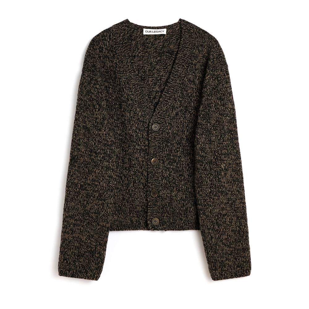 ACADEMY CARDIGAN BEAR TWIST MOULINE WOOL