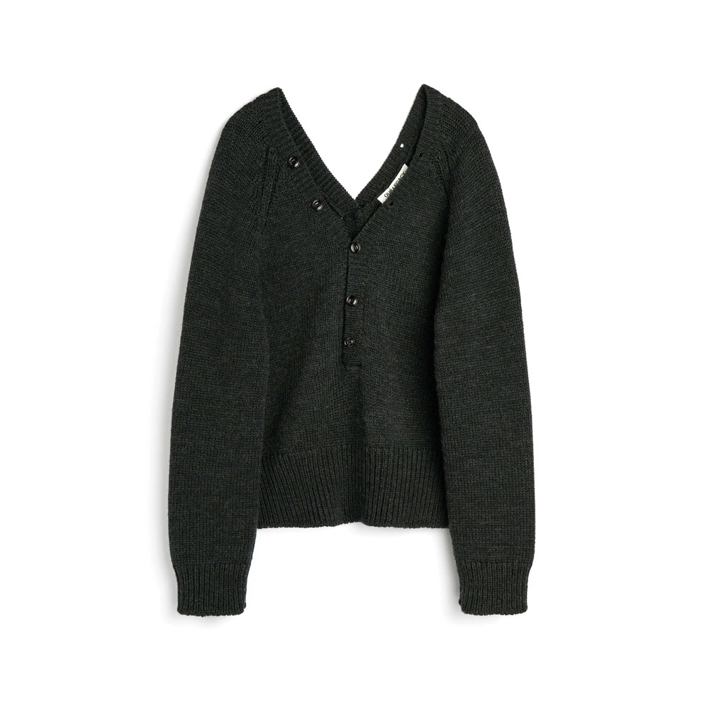 COUNTRY HENLEY CHARCOAL DRY MERINO WOOL