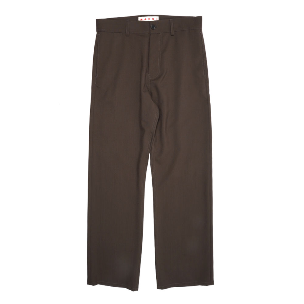 BROWN TROPICAL WOOL TROUSERS BROWN