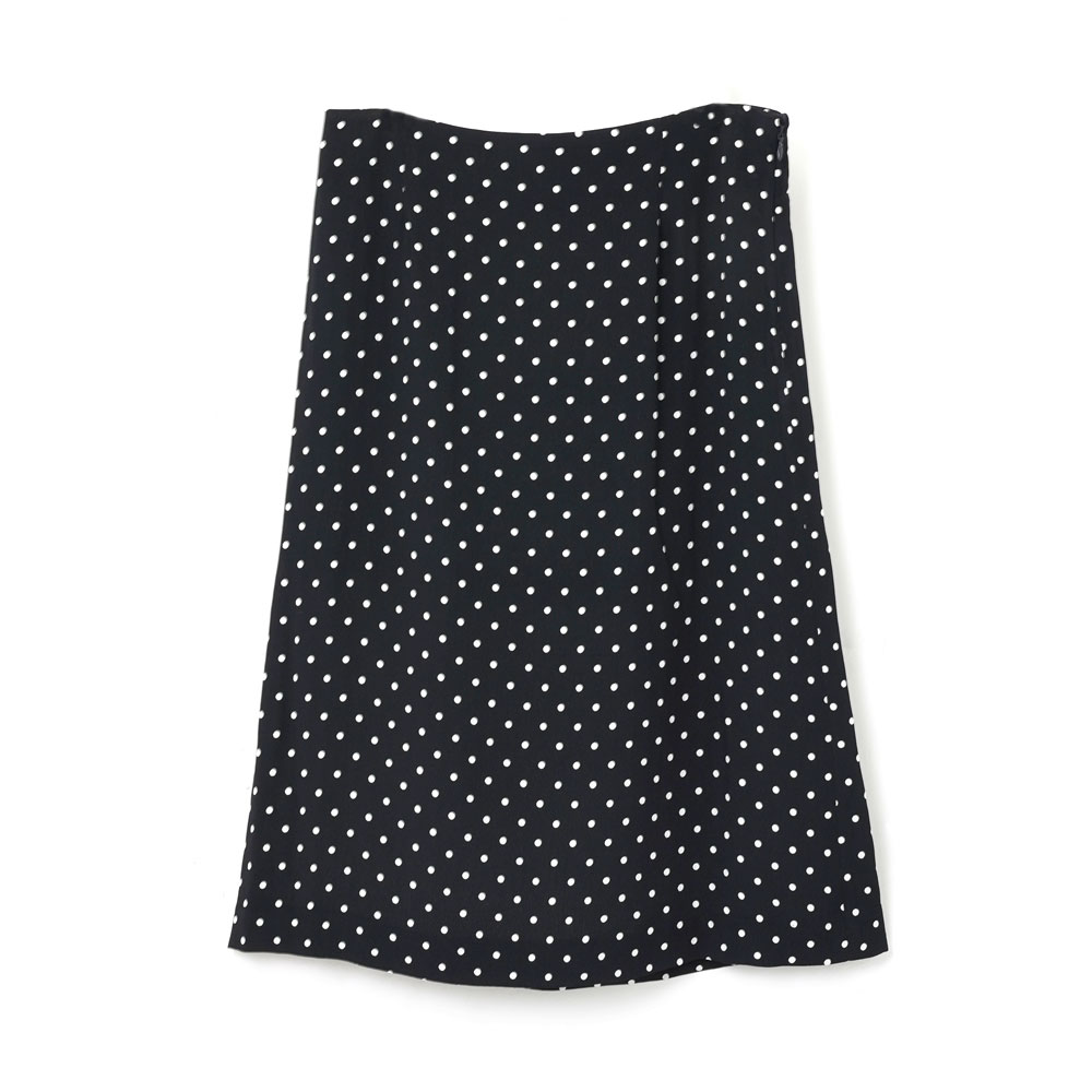 DOT JACQUARD MIDI SKIRT NAVY