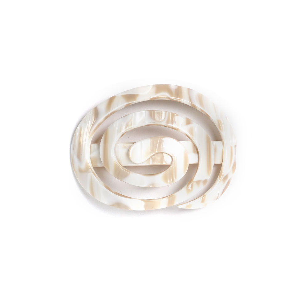 SPIRAL HAIR BARETTE ECRU
