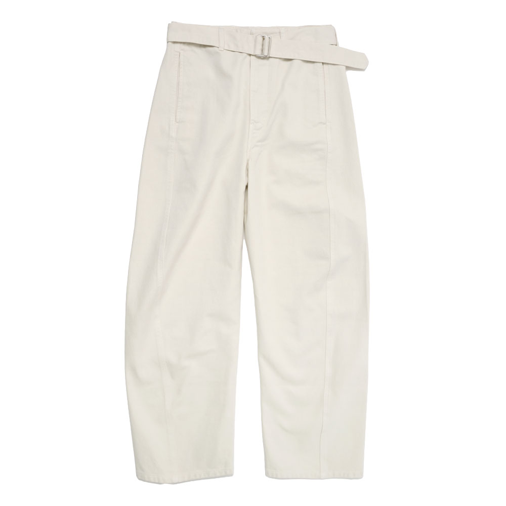 TWISTED BELTED PANTS CLAY WHITE