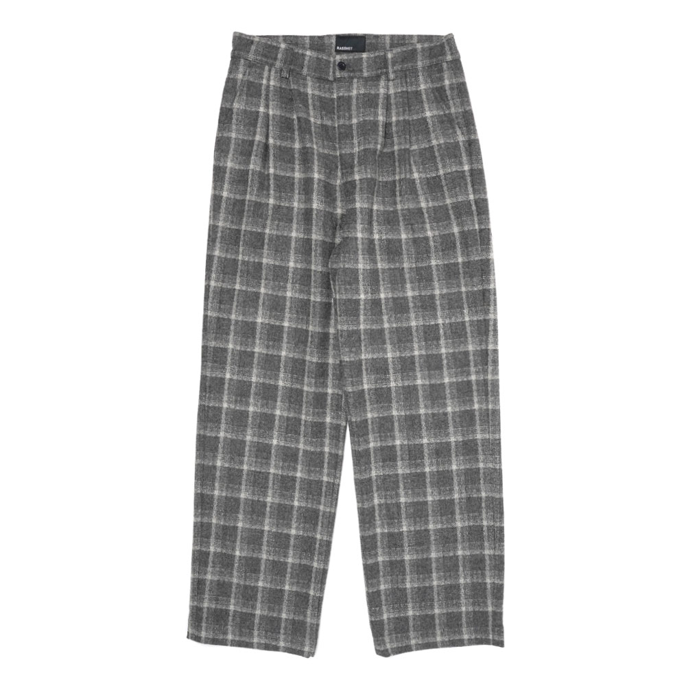 FLANNEL PLEATED CHINO PANTS GREY