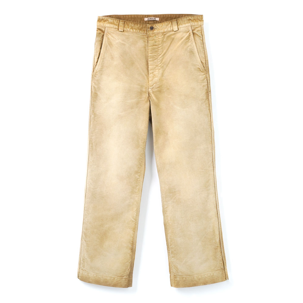 GARMENT-DYED ORGANIC COTTON HEAVY MOLESKIN PANTS A26AP03HM FADED BROWN