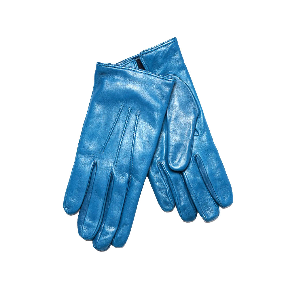 LEATHER GLOVES BLUE _
