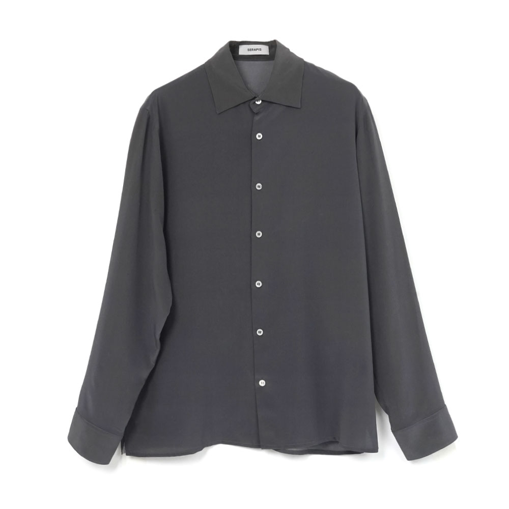 DARK SLATE DUST SILK SHIRT GREY