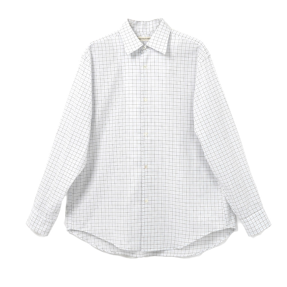 BANSHU-ORI CLASSIC SHIRT-VINTAGE FABRIC BLACK BLUE PAILD