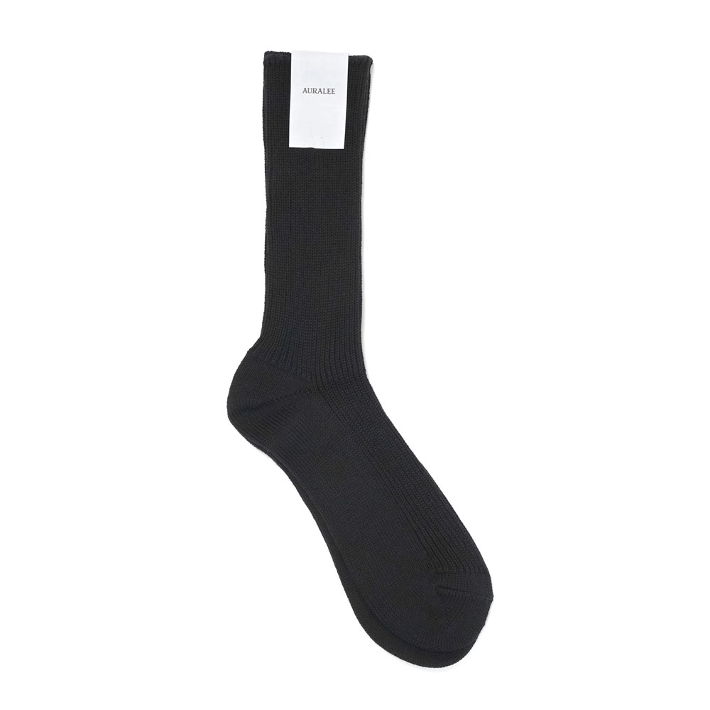 COTTON CASHMERE LOW GAUGE SOCKS BLACK A00S01SX