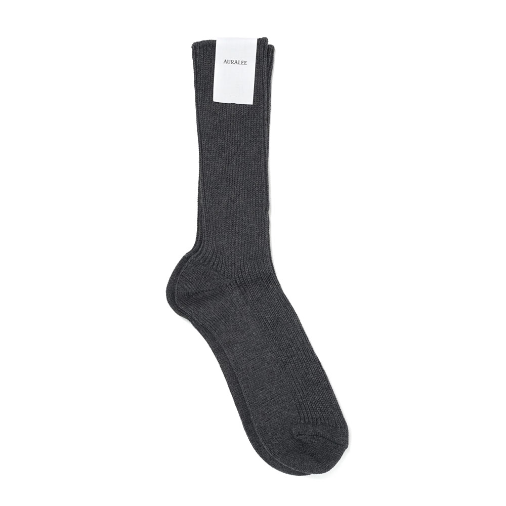 COTTON CASHMERE LOW GAUGE SOCKS TOP CHARCOAL A00S01SX